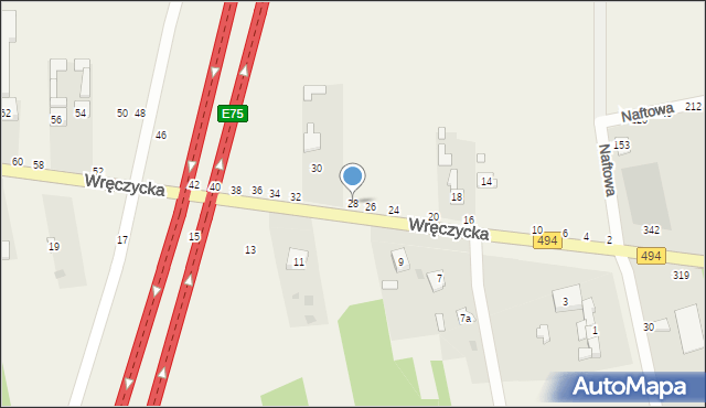 Szarlejka, Wręczycka, 28, mapa Szarlejka