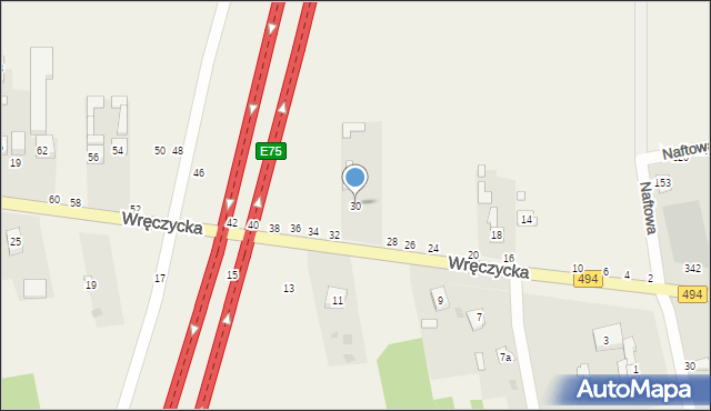 Szarlejka, Wręczycka, 30, mapa Szarlejka