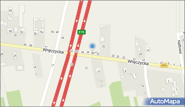 Szarlejka, Wręczycka, 34, mapa Szarlejka