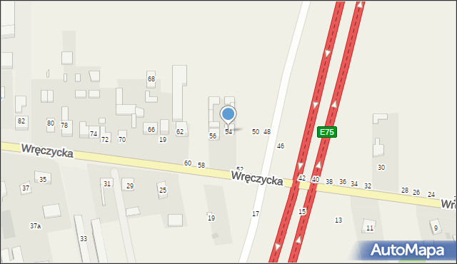 Szarlejka, Wręczycka, 54, mapa Szarlejka