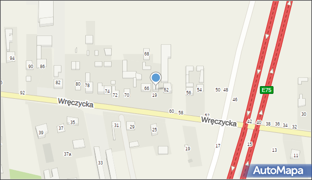 Szarlejka, Wręczycka, 62a, mapa Szarlejka