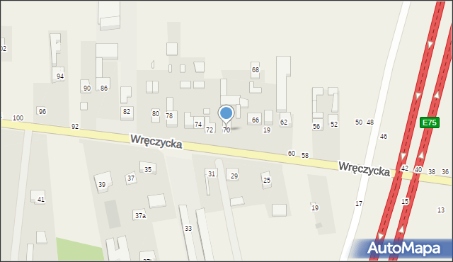 Szarlejka, Wręczycka, 70, mapa Szarlejka