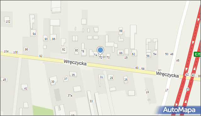 Szarlejka, Wręczycka, 72, mapa Szarlejka