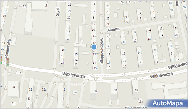 Szczecin, Wróblewskiego Walerego, gen., 13, mapa Szczecina