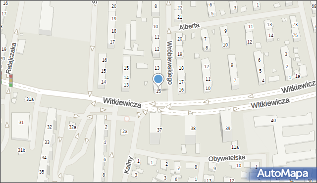 Szczecin, Wróblewskiego Walerego, gen., 15, mapa Szczecina