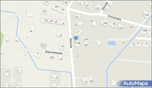 Szczecin, Wronia, 19B, mapa Szczecina