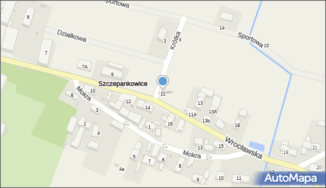 Szczepankowice, Wrocławska, 11, mapa Szczepankowice