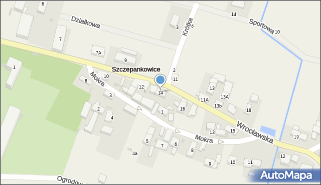 Szczepankowice, Wrocławska, 14, mapa Szczepankowice