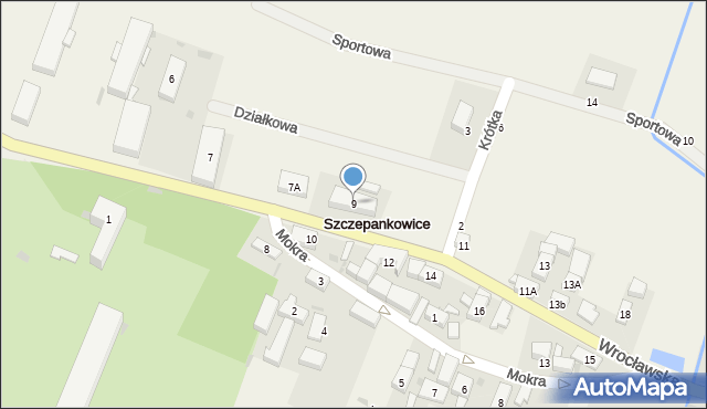 Szczepankowice, Wrocławska, 9, mapa Szczepankowice