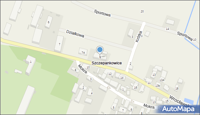 Szczepankowice, Wrocławska, 9, mapa Szczepankowice