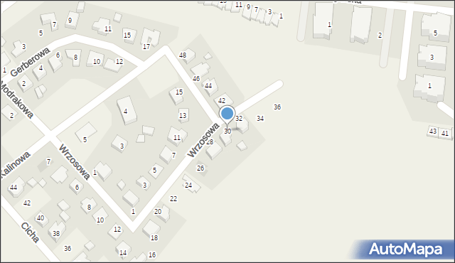 Tarnowo Podgórne, Wrzosowa, 30, mapa Tarnowo Podgórne