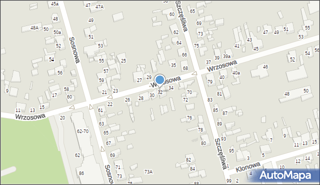 Tomaszów Mazowiecki, Wrzosowa, 32, mapa Tomaszów Mazowiecki