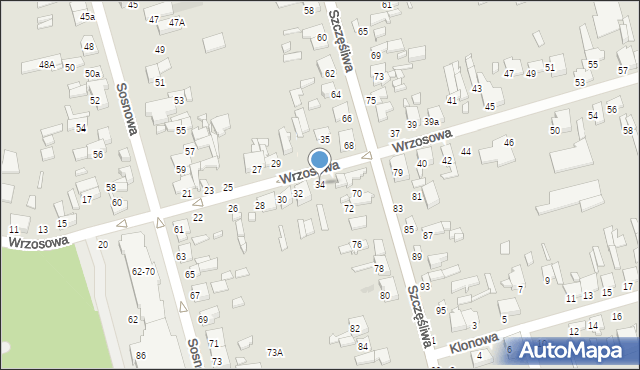 Tomaszów Mazowiecki, Wrzosowa, 34, mapa Tomaszów Mazowiecki