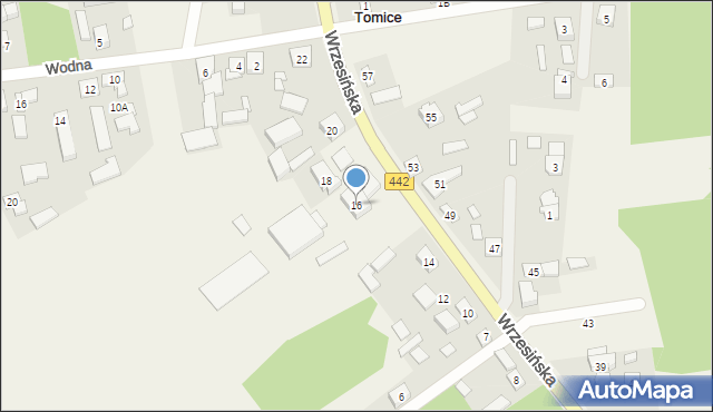 Tomice, Wrzesińska, 16, mapa Tomice