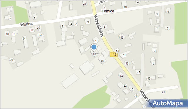 Tomice, Wrzesińska, 18, mapa Tomice