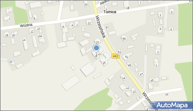 Tomice, Wrzesińska, 18A, mapa Tomice