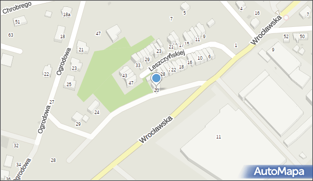 Trzebnica, Wrocławska, 20, mapa Trzebnica