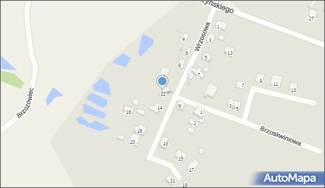 Trzemeszno, Wrzosowa, 12, mapa Trzemeszno