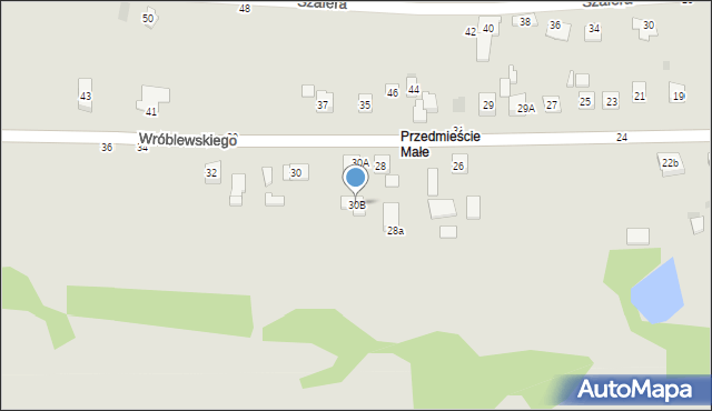 Tuchów, Wróblewskiego, 30B, mapa Tuchów