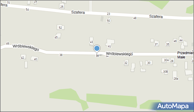 Tuchów, Wróblewskiego, 36, mapa Tuchów