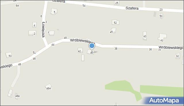 Tuchów, Wróblewskiego, 40, mapa Tuchów