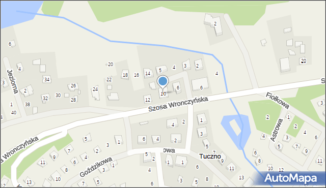 Tuczno, Wronczyńska, 10, mapa Tuczno