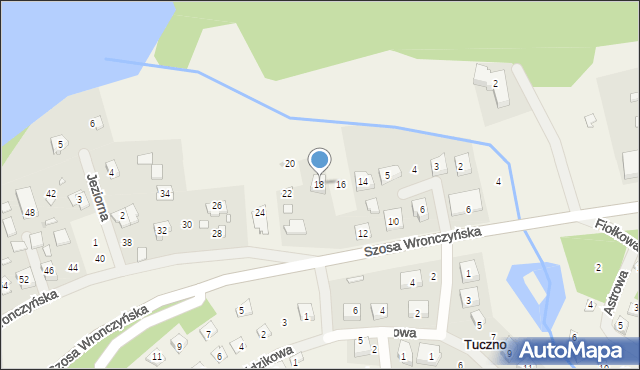 Tuczno, Wronczyńska, 18, mapa Tuczno