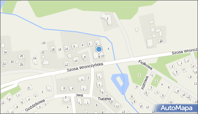 Tuczno, Wronczyńska, 6, mapa Tuczno