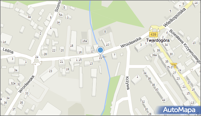 Twardogóra, Wrocławska, 11, mapa Twardogóra