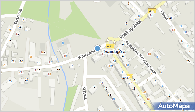 Twardogóra, Wrocławska, 3, mapa Twardogóra