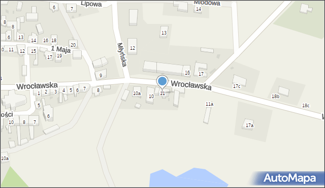 Uraz, Wrocławska, 11, mapa Uraz