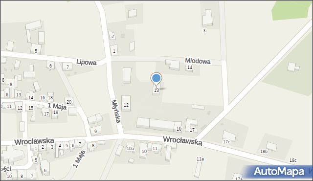 Uraz, Wrocławska, 13, mapa Uraz