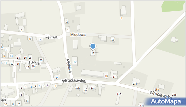 Uraz, Wrocławska, 13, mapa Uraz