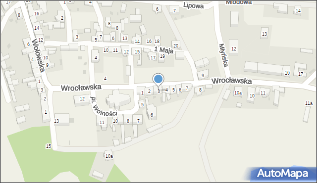 Uraz, Wrocławska, 3, mapa Uraz