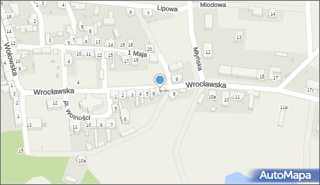 Uraz, Wrocławska, 7, mapa Uraz