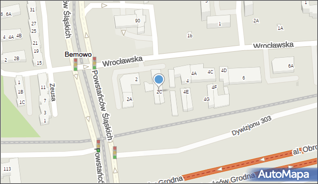 Warszawa, Wrocławska, 2C, mapa Warszawy