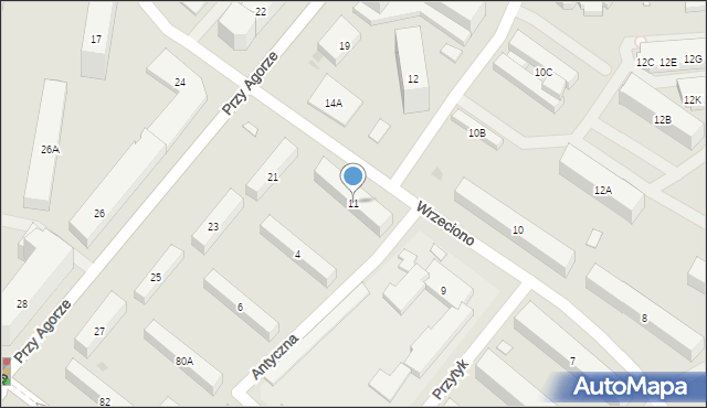 Warszawa, Wrzeciono, 11, mapa Warszawy