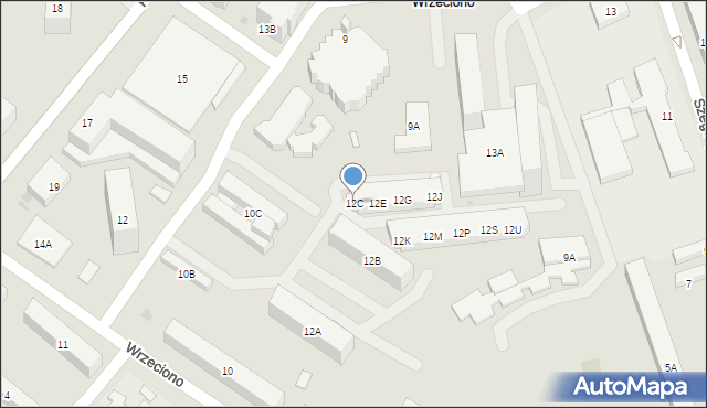 Warszawa, Wrzeciono, 12C, mapa Warszawy