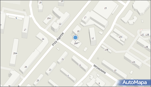 Warszawa, Wrzeciono, 14A, mapa Warszawy