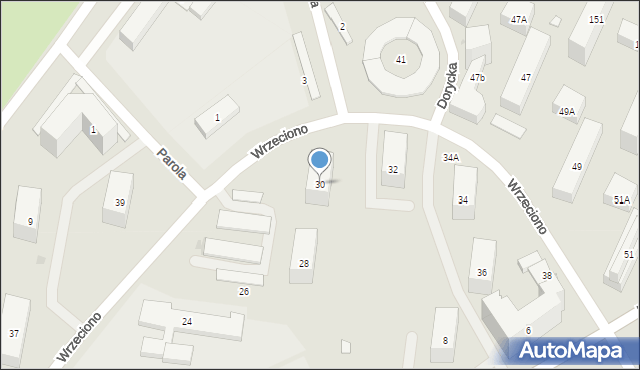 Warszawa, Wrzeciono, 30, mapa Warszawy