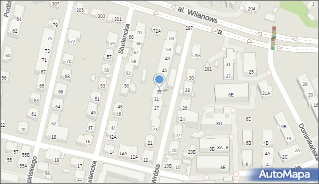 Warszawa, Wróbla, 35, mapa Warszawy