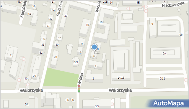Warszawa, Wróbla, 6A, mapa Warszawy