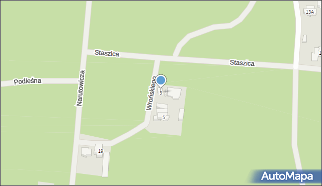 Warszawa, Wrońskiego Stanisława, 3, mapa Warszawy