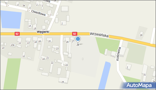 Węgierki, Wrzesińska, 28, mapa Węgierki