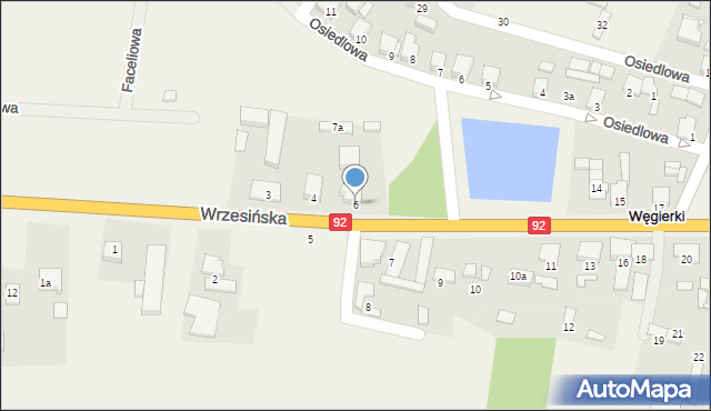 Węgierki, Wrzesińska, 6, mapa Węgierki