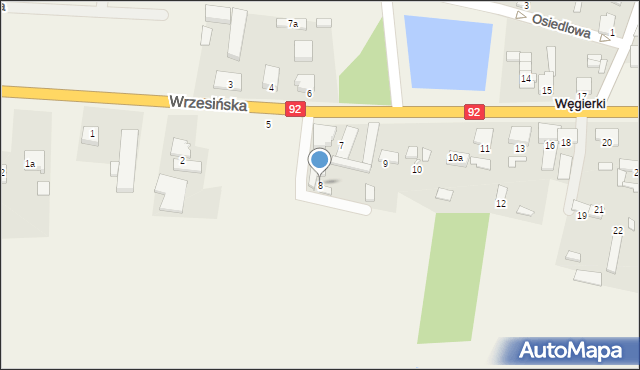 Węgierki, Wrzesińska, 8, mapa Węgierki