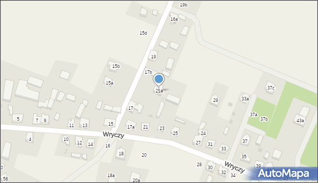 Wiele, Wryczy, ks. płk., 21a, mapa Wiele