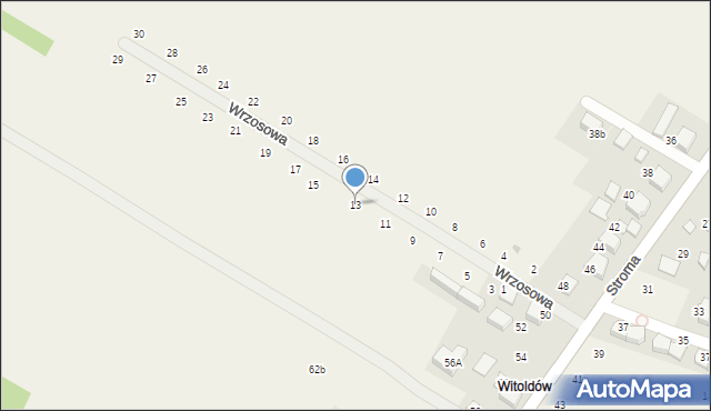 Wielka Wieś, Wrzosowa, 13, mapa Wielka Wieś