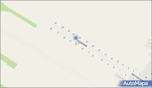 Wielka Wieś, Wrzosowa, 21, mapa Wielka Wieś