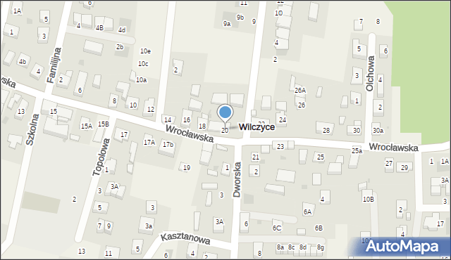 Wilczyce, Wrocławska, 20, mapa Wilczyce